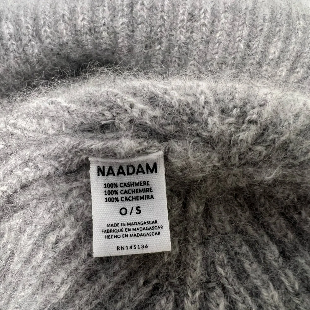NAADAM Gray Ribbed Knit Hat - Picture 3 of 4